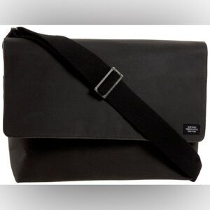Jack Spade “Dart” Messenger Bag - Black Leather Crossbody Bag